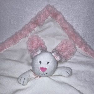 Baby Starters Bunny Rabbit White Pink Plush Trim Security Blanket Lovey